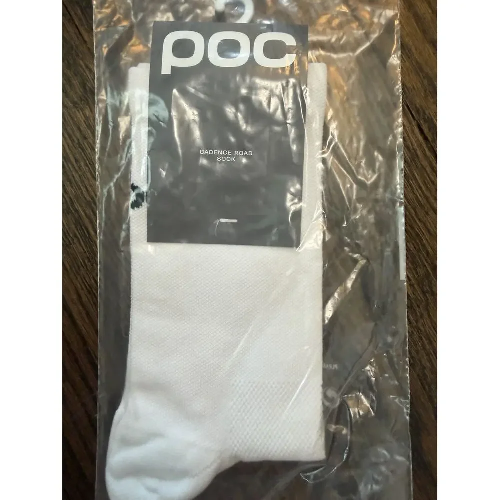 POC White Cadence Road Cycling Sock Men's Sz M 8-9 NWT
